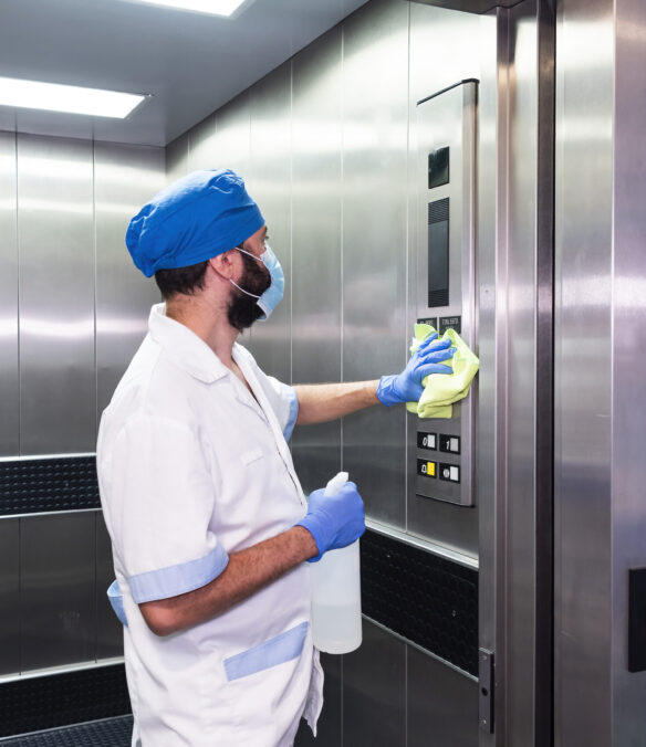 Conceptual photo of a hospital worker cleaning the ward Conceptual photo of a hospital worker cleaning the ward